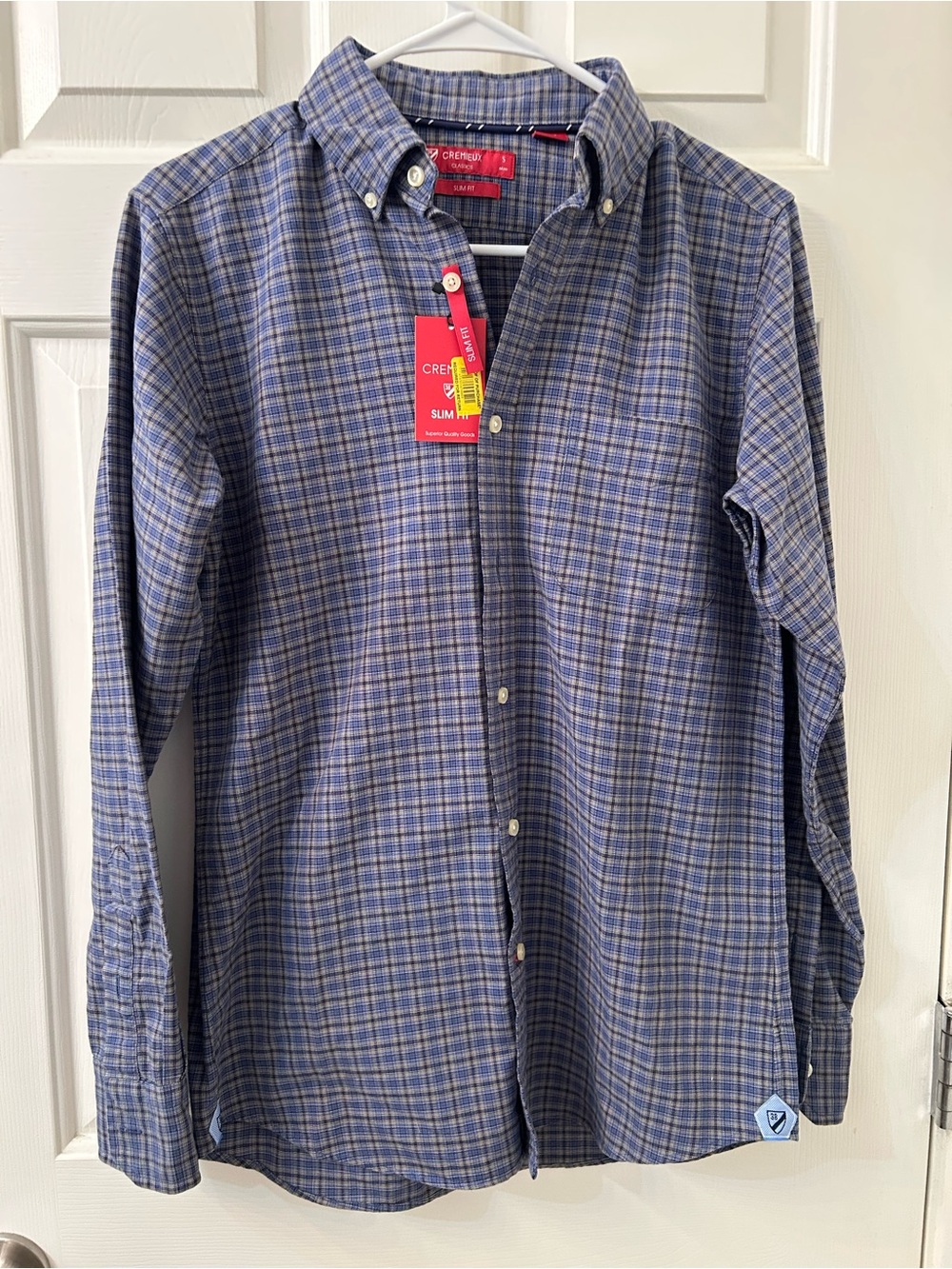 NWT Daniel Cremieux Blue and Gray Plaid Button-Down Shirt